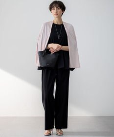 23区 【洗える】リネンレーヨンストレッチ ドロスト ワイド パンツ