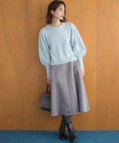 組曲 L 【WEB限定】フラッフィーファー パフスリーブニット