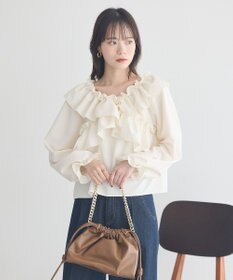 earth music&ecology フリルオフショルブラウス