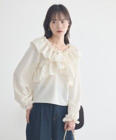 earth music&ecology フリルオフショルブラウス