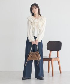 earth music&ecology フリルオフショルブラウス