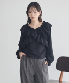 earth music&ecology フリルオフショルブラウス