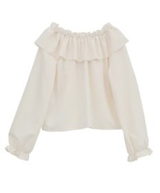 earth music&ecology フリルオフショルブラウス