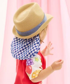 MIKI HOUSE HOT BISCUITS 【48-54cm】 麦わら風 中折れハット