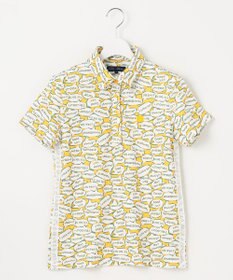 23区GOLF 【WOMEN】【吸水速乾/UVカット】YELL総柄プリントポロシャツ