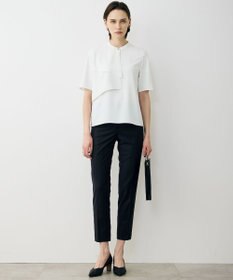 ICB L ストレッチジョーゼット ラッフルディテールブラウス