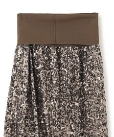 BEIGE， 【洗える】ALYSSUME / スパンコールストレッチニットスカート