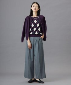 J.PRESS LADIES 【洗える】ANASTASIA milled ツータック ワイド パンツ