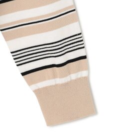 23区 【洗える】プレミアムビオコットン マルチボーダー カーディガン