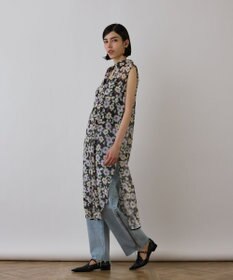 GRACE CONTINENTAL フラワーロングシャツ