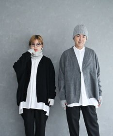 muuc 〈希少な素材〉〈高級15.5マイクロン長極細メリノウール100%〉〈ユニセックス〉ウルグアイウールのジャケットカーディガン