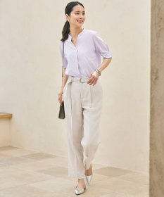 自由区 【カタログ掲載・セットアップ対応・接触冷感・UVカット・洗える】ライトリネンライクテーパード パンツ