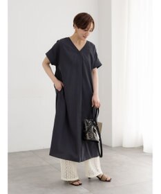Te chichi 麻調サックワンピース