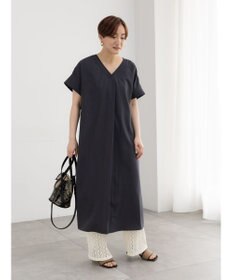 Te chichi 麻調サックワンピース