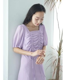 earth music&ecology ＳＥＴ２点パフスリーブブラウス＋キャミワンピース