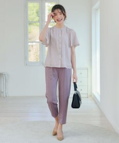 Tiaclasse 【セットアップ対応・洗える】シアーチェックブラウス