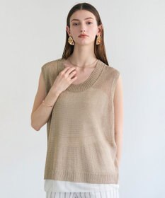 BEIGE， MORION / リネン レイヤードニット