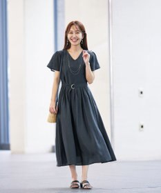 Tiaclasse L 【洗える】大人上品なシアータックワンピース