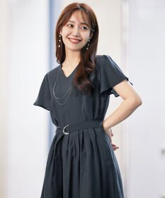 Tiaclasse L 【洗える】大人上品なシアータックワンピース