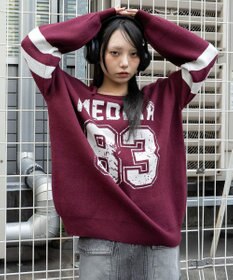 WEGO 【2025年秋冬新作】2WAYグラフィックワンショルBIGニット