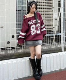 WEGO 【2025年秋冬新作】2WAYグラフィックワンショルBIGニット