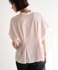 UNFILO リネンレーヨン タックブラウス