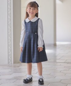 ANY KIDS チェック ジャンパースカート