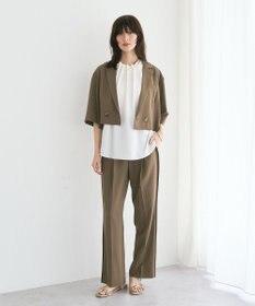 YECCA VECCA パールタックフレンチスリーブブラウス