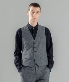 JOSEPH HOMME 新柄【洗える/ストレッチ/シワになりにくい/セットアップ対応可】クールドッツストレッチ ジレ