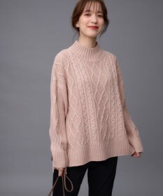 ANY 【6色展開】ソフトアクリルハイネックケーブルニット