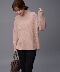 ANY 【6色展開】ソフトアクリルハイネックケーブルニット