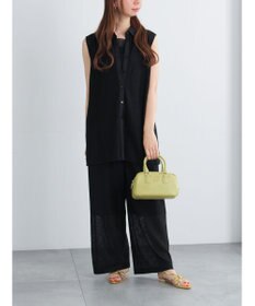 Te chichi クレープメッシュストレートパンツ（セットアップ可）