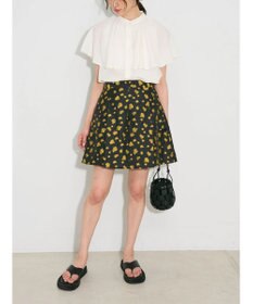 Green Parks タック入りジャガードキュロットパンツ