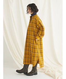 CRAFT STANDARD BOUTIQUE 先染めチェック（小）バンドカラー袖ＲＩＢ　ＯＰ