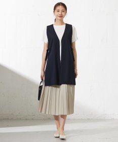 J.PRESS LADIES L リネンライクジャージー ロング ジレ