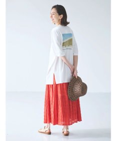 Green Parks バックフォトプリント半袖チュニック