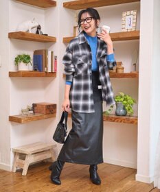 WEGO 【2025年秋冬新作/SMLサイズ展開/ユニセックス着用ITEM】オンブレチェックネルシャツ（LS）