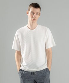 JOSEPH HOMME タックリップルジャージー　クルーネックTシャツ ホワイト系