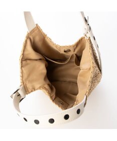 UNBILLION カシュカシュ cachecache / ドット刺繍ハンドル手編みトート