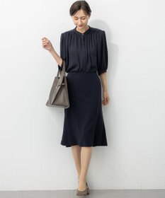 23区 L ライトバックサテンアムンゼン ギャザーブラウス