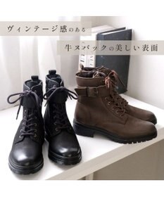 Pointer 本革 足首ベルトレースアップブーツ