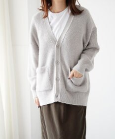 WHITE MAILS 【UNISEX】WASHI&MOHAIR RIB KNIT OVERSIZED カーディガン