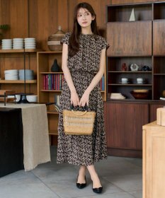 Tiaclasse 【新色追加】花柄フレンチスリーブワンピース
