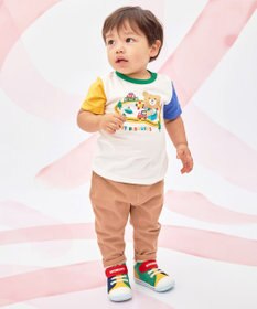 MIKI HOUSE HOT BISCUITS 【80-120cm】ビーンズ×乗り物プリント 半袖Tシャツ