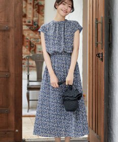 Tiaclasse 【新色追加】花柄フレンチスリーブワンピース