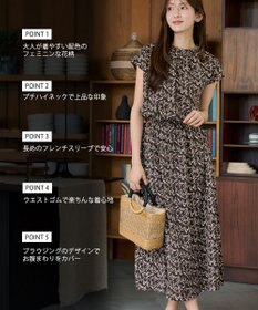 Tiaclasse 【新色追加】花柄フレンチスリーブワンピース