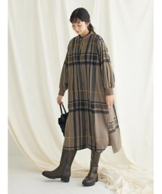 CRAFT STANDARD BOUTIQUE 先染めチェック（大）バンドカラー袖ＲＩＢ　ＯＰ