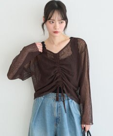 earth music&ecology フロントドロストシアープルオーバー