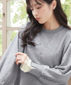 Tiaclasse 【吸水発熱・洗える】袖口ドッキングカットソープルオーバー