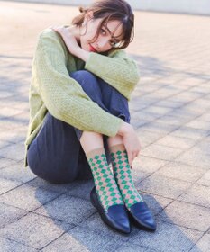 Tiaclasse ジャガード編みソックス（幾何学柄）